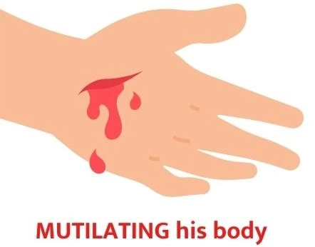 MUTILATING HIS BODY-M SERIES MIND RUBRICS FROM KENT'S REPERTORY INTERPRETATION